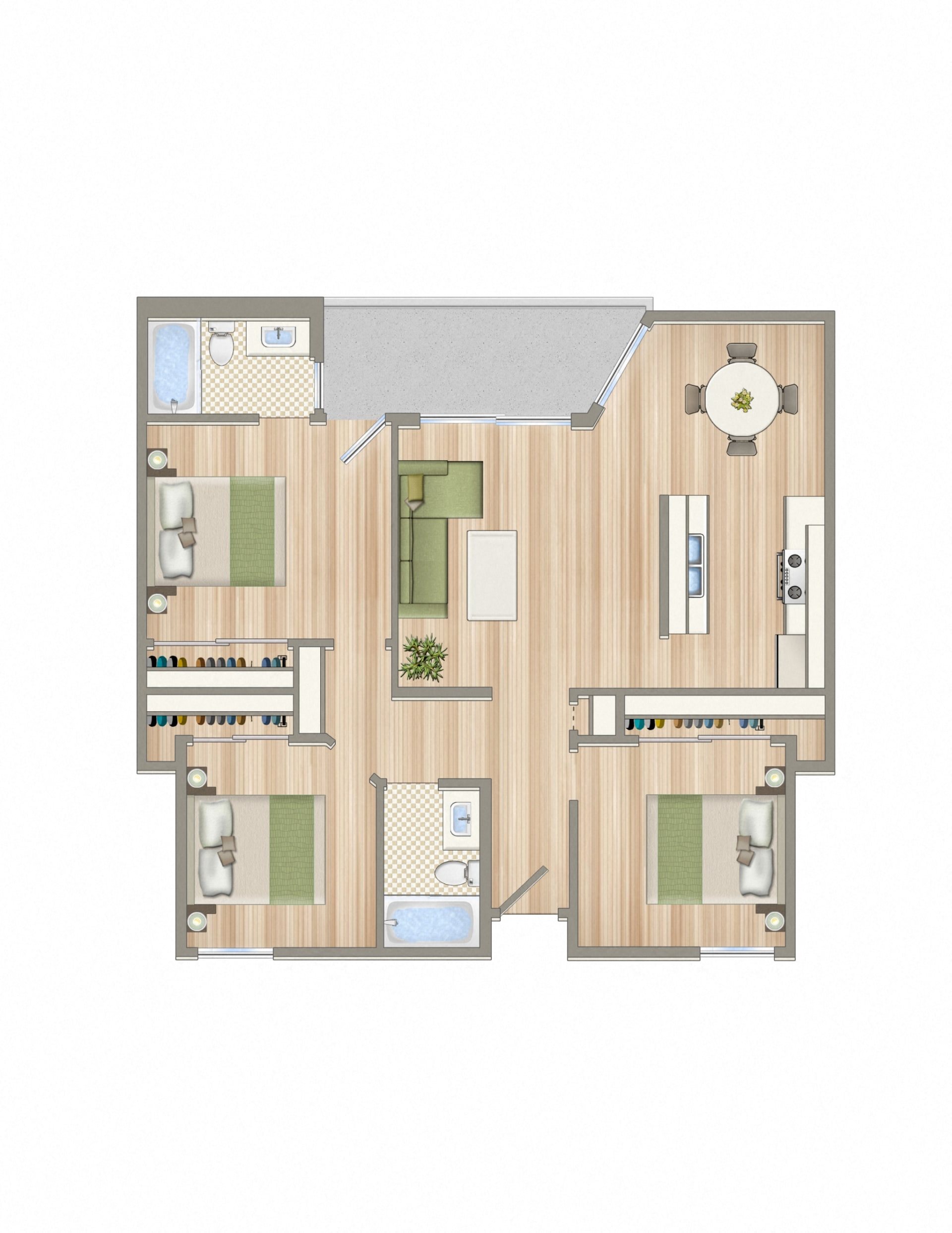 Luna' 3Bedroom and 2 Bath Floor Plan Luna' 3Bedroom and 2 Bath Floor Plan
